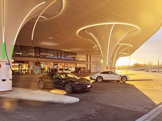 Station de recharge électrique avec Porsche